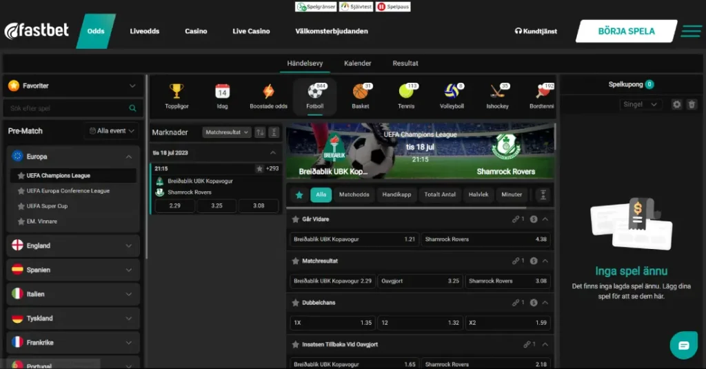 Fastbet odds