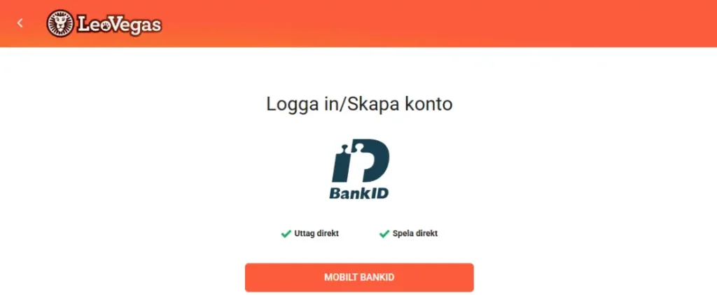 Leovegas logga in