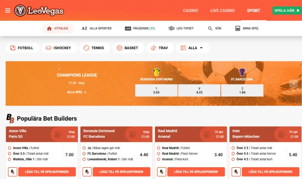 Leovegas sportsbook