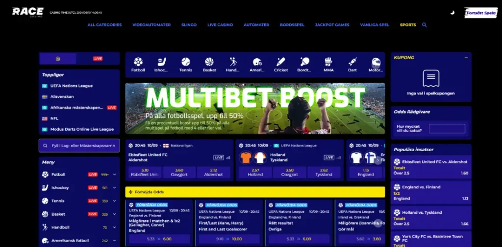 Race casino betting