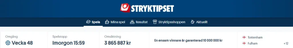 Stryktipset vecka 48